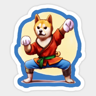 Kung Fu Shiba Inu Sticker